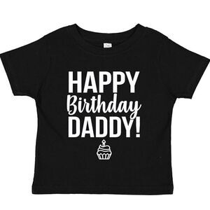 Rabbit Skins LAT Apparel “Happy Birthday Daddy” Cupcake Graphic Tee 24M Toddler